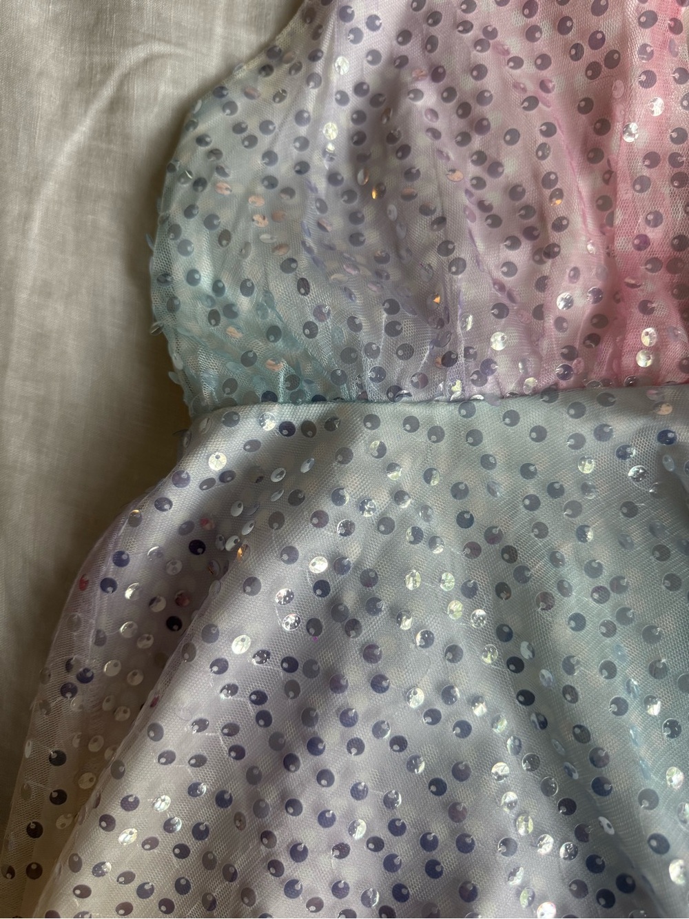 American Threads Pastel Rainbow Sequin Mini Dress - Picture 3 of 5